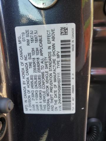 2HKRW1H59KH507111 - 2019 HONDA CR-V EX GRAY photo 14