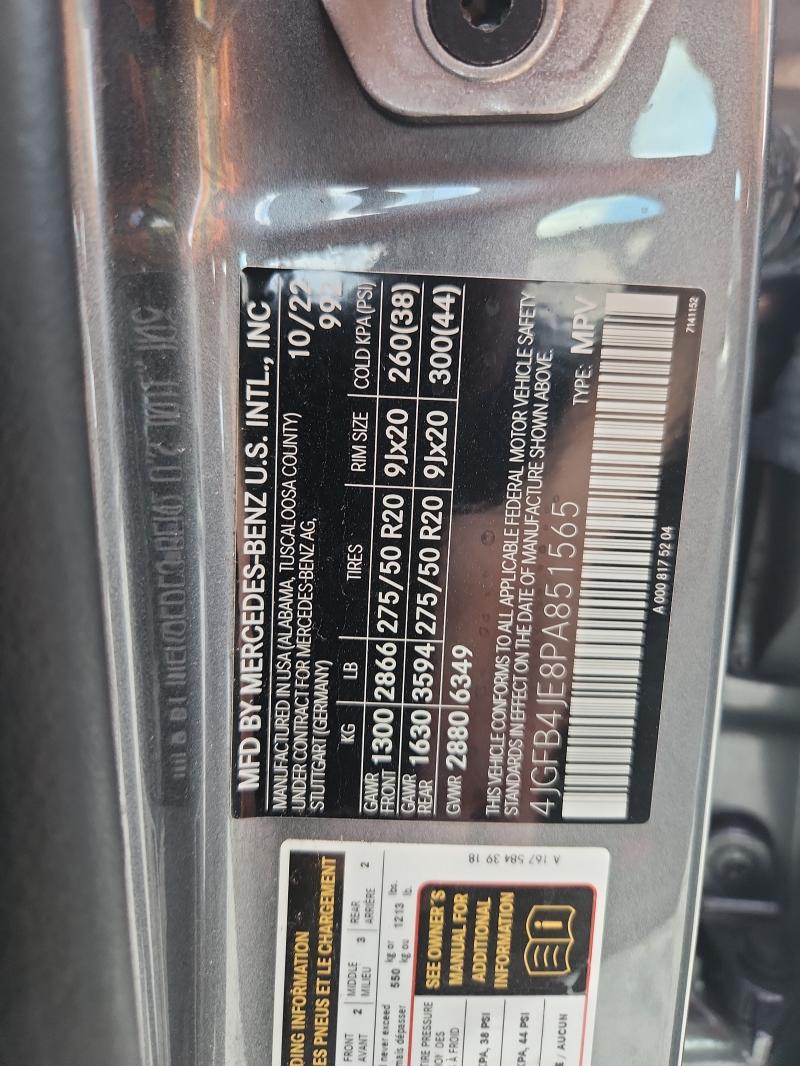 4JGFB4JE8PA851565 - 2023 MERCEDES-BENZ GLE 350 GRAY photo 13