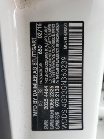 WDDSJ4GB3GN360239 - 2016 MERCEDES-BENZ CLA 250 4MATIC WHITE photo 12