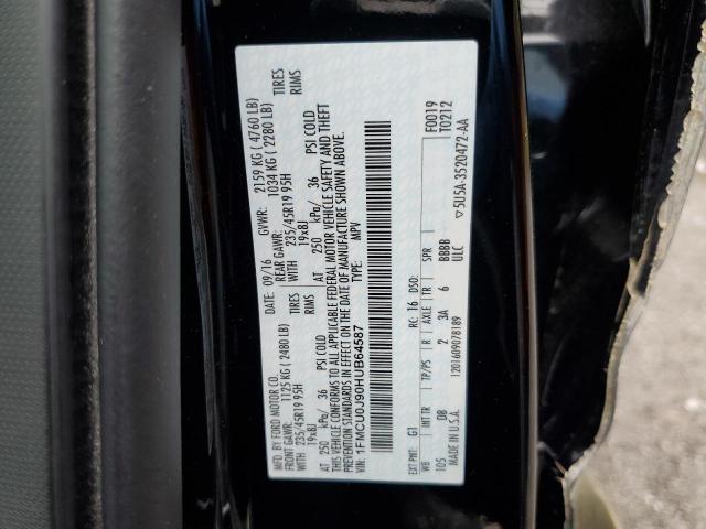 1FMCU0J90HUB64587 - 2017 FORD ESCAPE TITANIUM BLACK photo 13