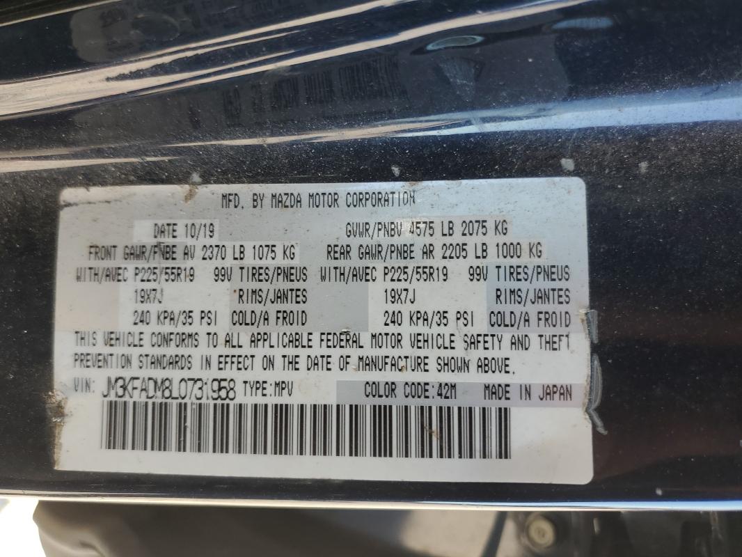 JM3KFADM8L0731958 - 2020 MAZDA CX-5 GRAND TOURING CHARCOAL photo 14