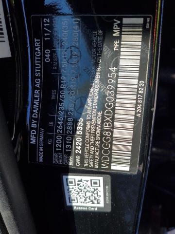 WDCGG8JBXDG039954 - 2013 MERCEDES-BENZ GLK 350 4MATIC BLACK photo 13