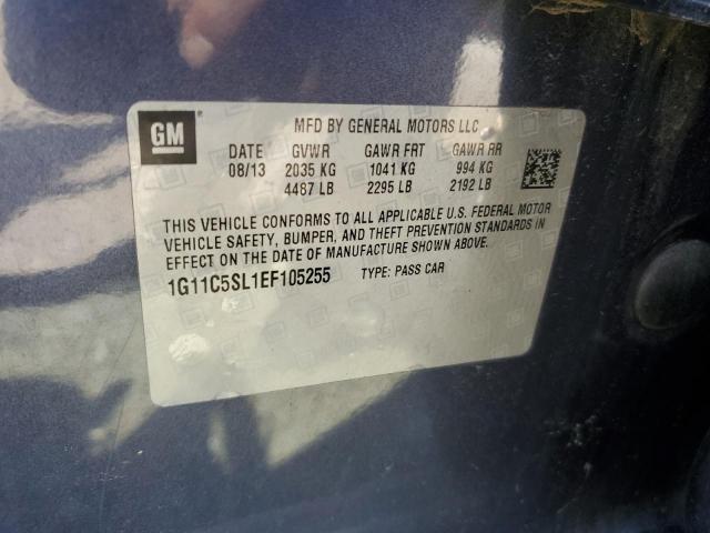 1G11C5SL1EF105255 - 2014 CHEVROLET MALIBU 1LT Bleu photo 12