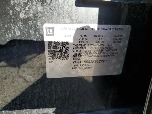 2G11Z5S31K9137285 - 2019 CHEVROLET IMPALA LT 黑色 照片 12