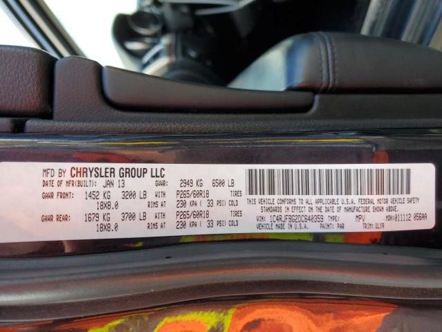 1C4RJFBG2DC640359 - 2013 JEEP GRAND CHEROKEE LIMITED Графитовый фото 14