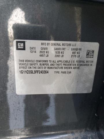 1G11C5SL3FF243364 - 2015 CHEVROLET MALIBU 1LT GRAY photo 12