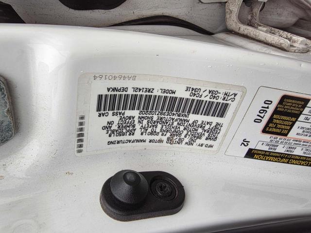 1NXBU40E39Z102202 - 2009 TOYOTA COROLLA BASE Weiß Foto 10