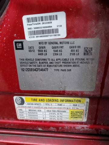 1G1ZC5E04CF348477 - 2012 CHEVROLET MALIBU 1LT ბურგუნდია ფოტო 12