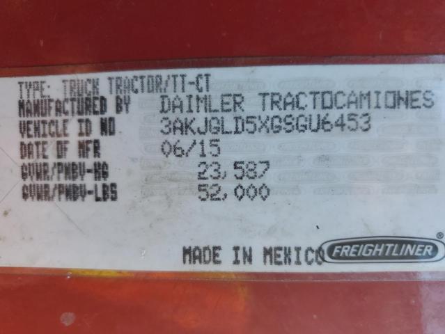 3AKJGLD5XGSGU6453 - 2016 FREIGHTLINER CASCADIA 1 Qırmızı foto 10