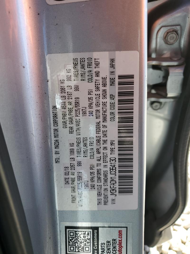 JM3KFADM1J0354130 - 2018 MAZDA CX-5 GRAND TOURING SILVER photo 13