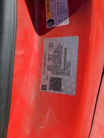 1G1FB1RX5K0119698 - 2019 CHEVROLET CAMARO LS RED photo 12