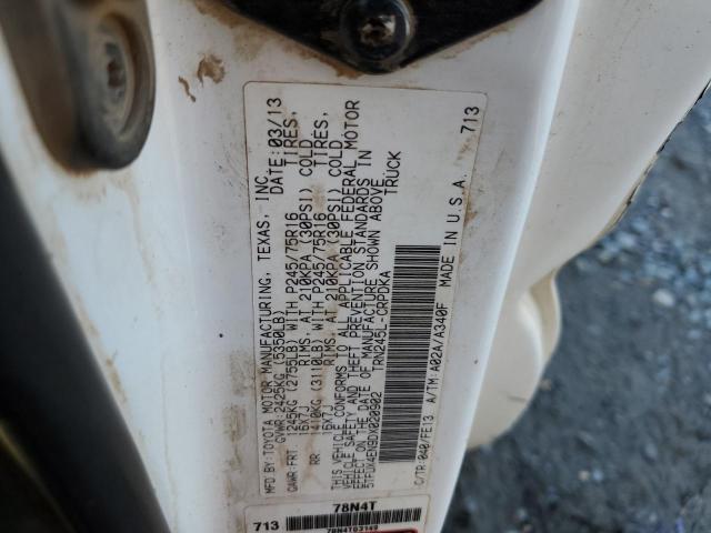 5TFUX4EN9DX020902 - 2013 TOYOTA TACOMA ACCESS CAB Weiß Foto 12