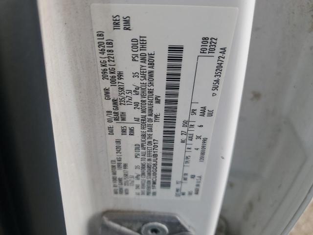 1FMCU0GD8JUB17017 - 2018 FORD ESCAPE SE 白色 照片 13