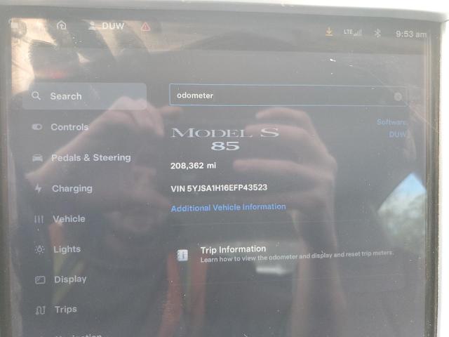 5YJSA1H16EFP43523 - 2014 TESLA MODEL S BLUE photo 9