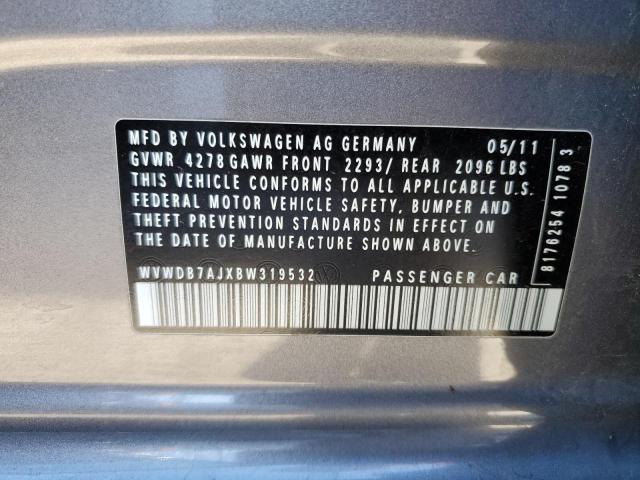 WVWDB7AJXBW319532 - 2011 VOLKSWAGEN GOLF ნაცრისფერი ფოტო 12
