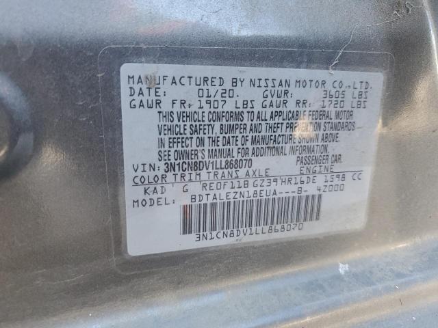 3N1CN8DV1LL868070 - 2020 NISSAN VERSA S Grafit foto 12