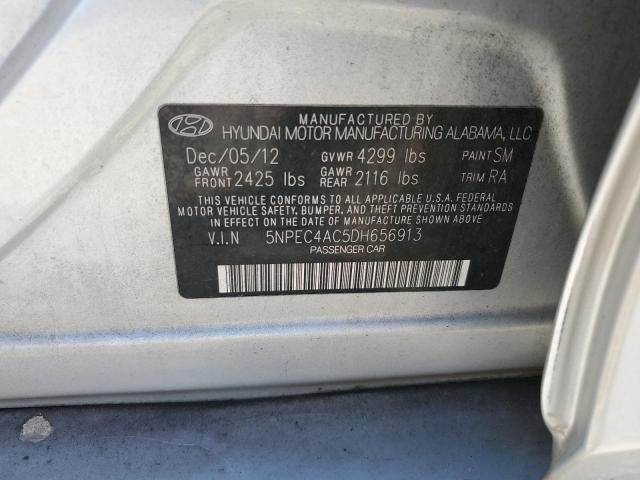 5NPEC4AC5DH656913 - 2013 HYUNDAI SONATA SE SILVER photo 12