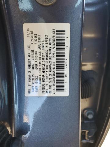 1HGCR2F59GA232510 - 2016 HONDA ACCORD SPORT CHARCOAL photo 12