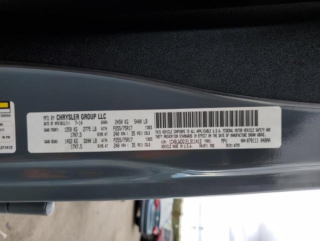 1C4BJWDG1EL311412 - 2014 JEEP WRANGLER U SPORT Gris photo 12