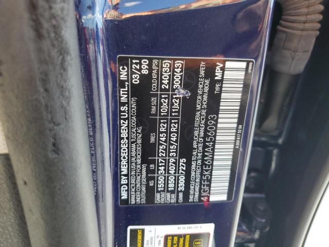 4JGFF5KE6MA456093 - 2021 MERCEDES-BENZ GLS 450 4MATIC BLUE photo 14