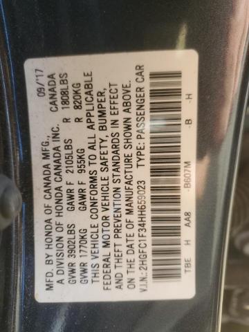 2HGFC1F34HH659023 - 2017 HONDA CIVIC EX 灰色 照片 12