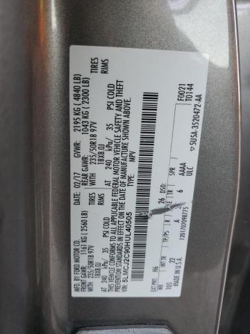 5LMCJ2C90HUL40505 - 2017 LINCOLN MKC SELECT Մոխրագույն լուսանկար 13