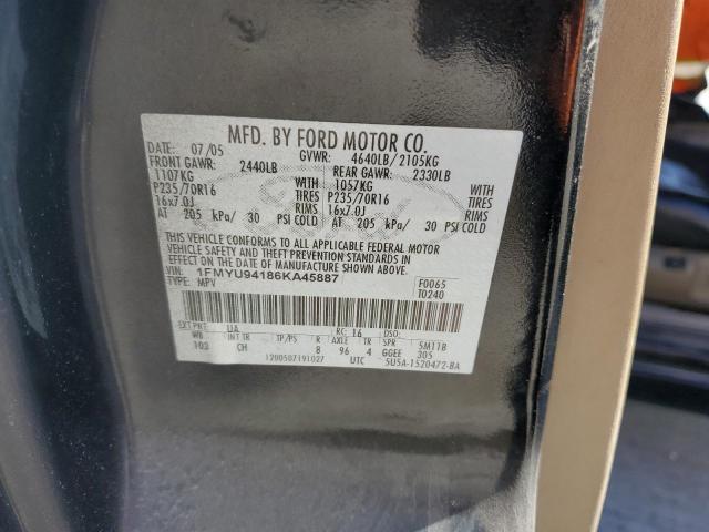 1FMYU94186KA45887 - 2006 FORD ESCAPE LIMITED 黑色 照片 13