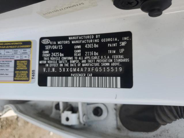 5XXGM4A7XFG515519 - 2015 KIA OPTIMA LX 白色 照片 12