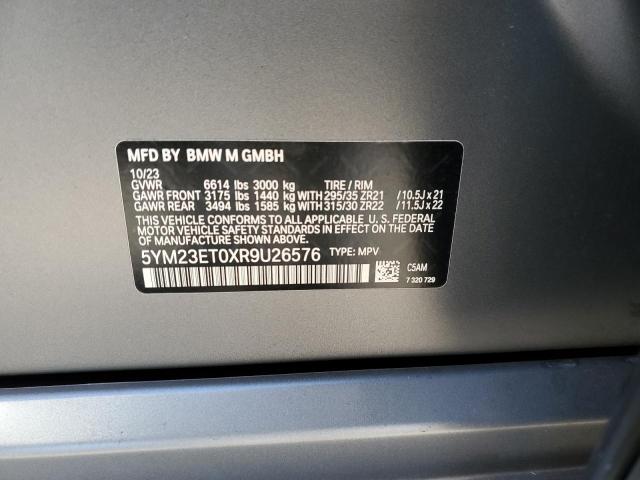 5YM23ET0XR9U26576 - 2024 BMW X6 M COMPETITION GRAY photo 13