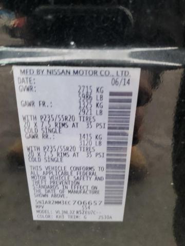 5N1AR2MM3EC706657 - 2014 NISSAN PATHFINDER S BLACK photo 13