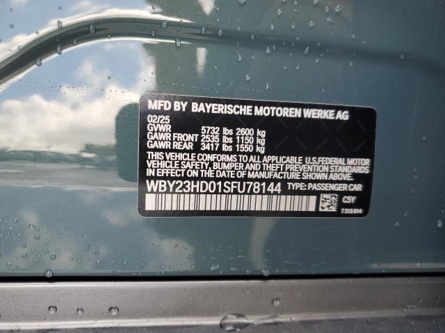 WBY23HD01SFU78144 - 2025 BMW I4 EDRIVE 40 GRAY photo 12