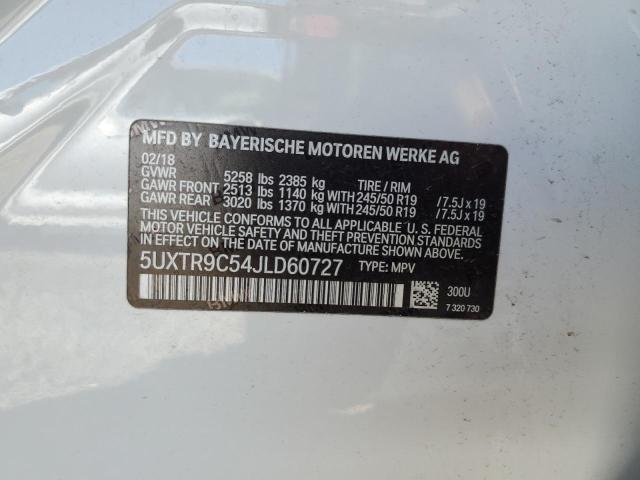 5UXTR9C54JLD60727 - 2018 BMW X3 XDRIVE30I თეთრი ფოტო 13