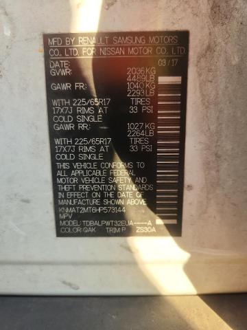 KNMAT2MT6HP573144 - 2017 NISSAN ROGUE S Ақ фото 13