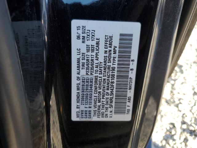 5FNRL5H43FB108190 - 2015 HONDA ODYSSEY EX BLACK photo 14