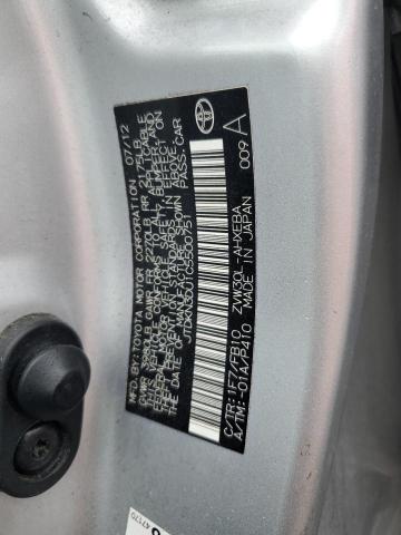 JTDKN3DU1C5500751 - 2012 TOYOTA PRIUS 银色 照片 12