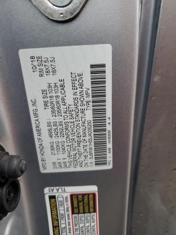 5J6RW1H55JA006250 - 2018 HONDA CR-V EX Արծաթագույն լուսանկար 14