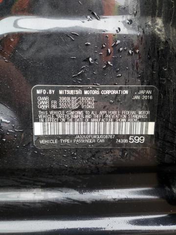 JA32U2FU4GU008767 - 2016 MITSUBISHI LANCER ES შავი ფოტო 12