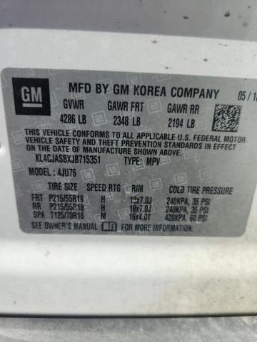 KL4CJASBXJB715351 - 2018 BUICK ENCORE PREFERRED WHITE photo 13