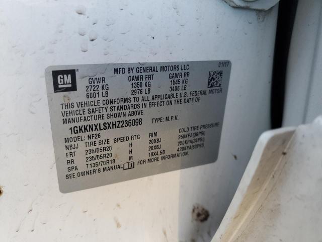 1GKKNXLSXHZ236098 - 2017 GMC ACADIA DENALI WHITE photo 14