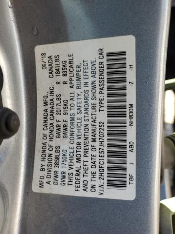 2HGFC1E57JH707252 - 2018 HONDA CIVIC SI SILVER photo 12