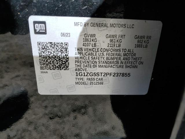 1G1ZG5ST2PF237855 - 2023 CHEVROLET MALIBU RS Қара фото 12