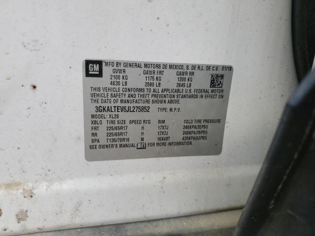 3GKALTEV6JL275852 - 2018 GMC TERRAIN SLE WHITE photo 13