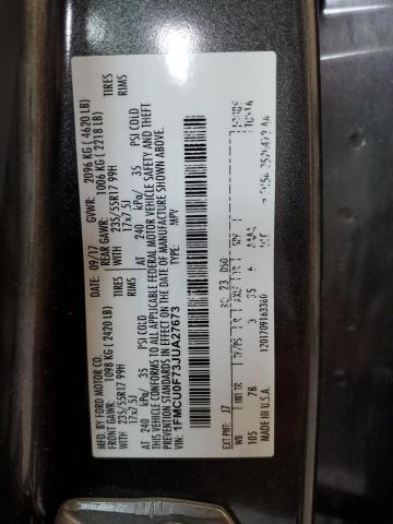 1FMCU0F73JUA27673 - 2018 FORD ESCAPE S GRAY photo 14