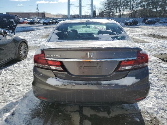 19XFB2F96EE255109 - 2014 HONDA CIVIC EXL ნაცრისფერი ფოტო 6