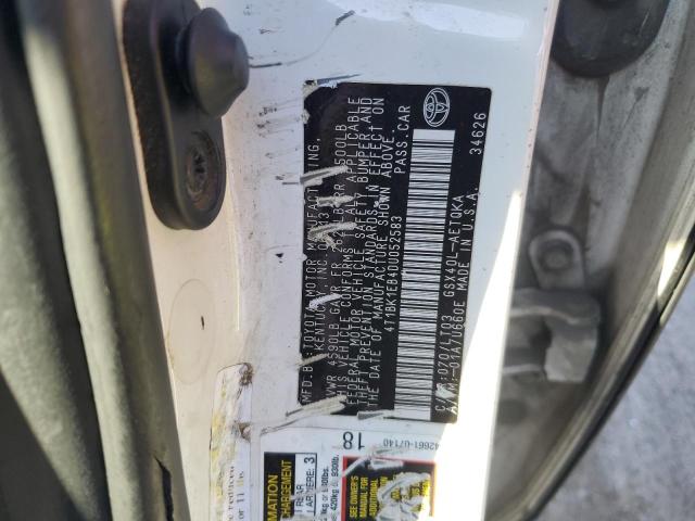 4T1BK1EB4DU052583 - 2013 TOYOTA AVALON BASE 白色 照片 12