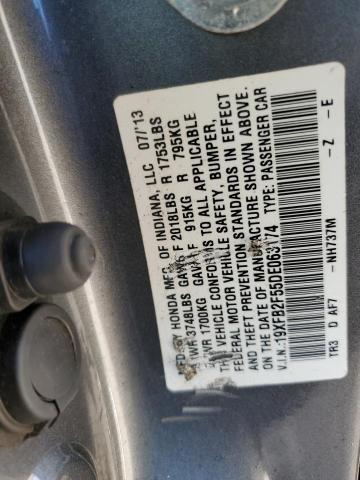 19XFB2F55DE063174 - 2013 HONDA CIVIC LX GRAY photo 12