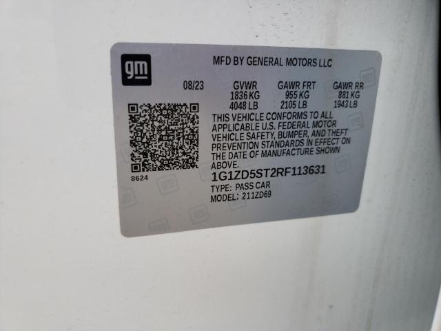 1G1ZD5ST2RF113631 - 2024 CHEVROLET MALIBU LT 白色 照片 12