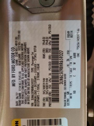 3LN6L5E98HR659327 - 2017 LINCOLN MKZ RESERVE 金色 照片 12