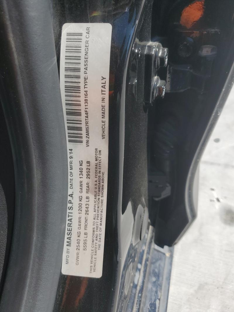 ZAM57RTA4F1138164 - 2015 MASERATI GHIBLI S Qara foto 12