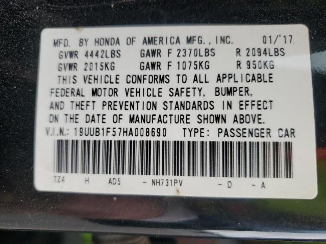 19UUB1F57HA008690 - 2017 ACURA TLX TECH BLACK photo 13